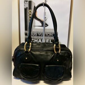 Sigrid Olsen Black pebble leather Satchel handbag